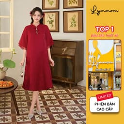 [SALE TẾT] LYMMOM - Áo Dài Bầu Thiết Kế , Áo Dài Cách Tân Triết Mộc Miên Gấm Hồ Điệp Cao Cấp - VB161 1
