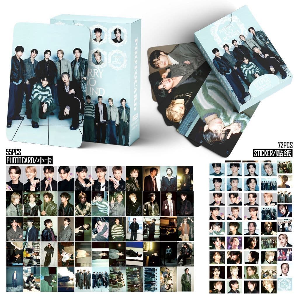 Set 55 lomo card và 72 sticker BTS - Merry Go Round 2026