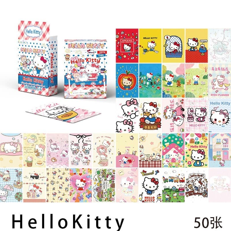 Set 50 lomo card Hologram-Thẻ bài HELLO KITTY