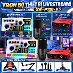 Bộ Livestream Sound Card X5 + Micro AKG P120 + K5 Converter – Combo Thu Âm, Hát Live, Karaoke, Stream Game 4