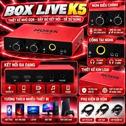 Combo Livestream X5 PC-K320 Box Live K5 Kèm Giá Đỡ Micro, Cáp XLR 2M, Tai Nghe, Giá Đỡ Điện Thoại - Bộ Thu Âm Karaoke Há 5