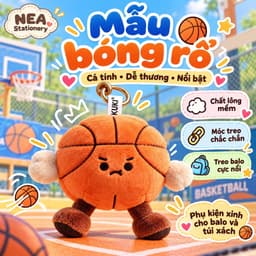 Bút Gel KUKI 0.5mm Gắn Thú Bông Thể Thao Cute, Mực Đen Thay Ruột, Bút Học Sinh Dài 10cm 4