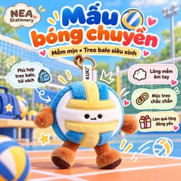 Bút Gel KUKI 0.5mm Gắn Thú Bông Thể Thao Cute, Mực Đen Thay Ruột, Bút Học Sinh Dài 10cm 2
