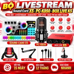 Combo Livestream Sound Card X5 + Micro PC-K850 + K5 | Bộ Thu Âm Karaoke Hát Live, Stream Game, Giải Trí Đa Nền Tảng 1