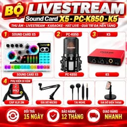 Combo Livestream Sound Card X5 + Micro PC-K850 + K5 | Bộ Thu Âm Karaoke Hát Live, Stream Game, Giải Trí Đa Nền Tảng 4