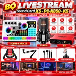 Combo Livestream Sound Card X5 + Micro PC-K850 + K5 | Bộ Thu Âm Karaoke Hát Live, Stream Game, Giải Trí Đa Nền Tảng 3