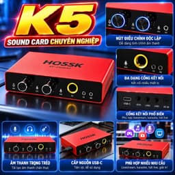Combo Livestream X5 + SM-8B Gen 2 + K5, Bộ Sound Card Thu Âm Karaoke Hát Live Kèm Micro, Cáp XLR 2M, Giá Đỡ Mic, Tai Ngh 4