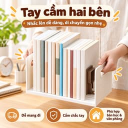 Giá Đỡ Sách Để Bàn Có Hộp Đựng Đồ, Thanh Chắn Co Giãn Giảm Chấn Chống Đổ, Bằng Nhựa Nhiều Màu 3