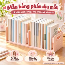 Giá Đỡ Sách Để Bàn Có Hộp Đựng Đồ, Thanh Chắn Co Giãn Giảm Chấn Chống Đổ, Bằng Nhựa Nhiều Màu 7