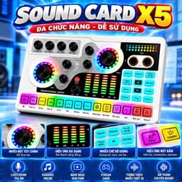 Combo Livestream Sound Card X5 + Micro PC-K200 Gen2 + HOSSK K1 Kèm Giá Đỡ Micro, Cáp XLR 2M, Tai Nghe, Giá Đỡ Điện Thoại 4