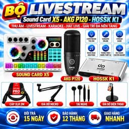 Bộ Livestream X5 + P120 + K1 Kèm Micro Thu Âm, Sound Card, Box Chuyển Đổi Và Phụ Kiện Livestream 6