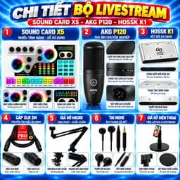 Bộ Livestream X5 + P120 + K1 Kèm Micro Thu Âm, Sound Card, Box Chuyển Đổi Và Phụ Kiện Livestream 3