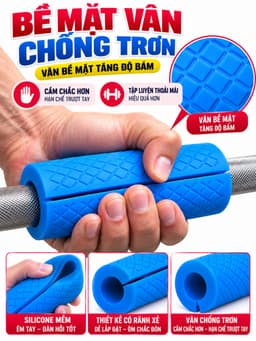 Tay Nắm Cao Su  Fat Gripz Hỗ Trợ Tập Cổ Tay, Bọc tạ tay, Thanh Đòn 3