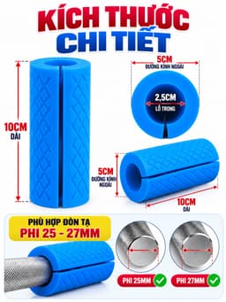 Tay Nắm Cao Su  Fat Gripz Hỗ Trợ Tập Cổ Tay, Bọc tạ tay, Thanh Đòn 1