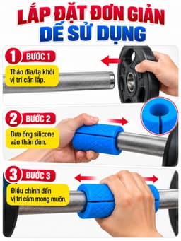 Tay Nắm Cao Su  Fat Gripz Hỗ Trợ Tập Cổ Tay, Bọc tạ tay, Thanh Đòn 5