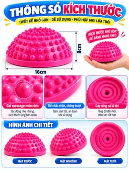 Cầu gai massage chân hỗ trợ bàn chân bẹt , Giúp bé vận động, luyện giác quan hoặc mẹ tập Yoga Gym (Tặng Bơm) 8