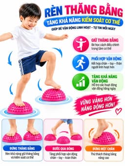 Cầu gai massage chân hỗ trợ bàn chân bẹt , Giúp bé vận động, luyện giác quan hoặc mẹ tập Yoga Gym (Tặng Bơm) 3