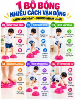 Cầu gai massage chân hỗ trợ bàn chân bẹt , Giúp bé vận động, luyện giác quan hoặc mẹ tập Yoga Gym (Tặng Bơm) 7