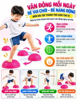 Cầu gai massage chân hỗ trợ bàn chân bẹt , Giúp bé vận động, luyện giác quan hoặc mẹ tập Yoga Gym (Tặng Bơm) 6