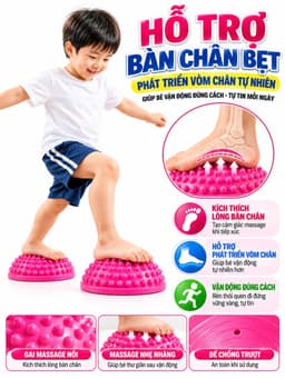 Cầu gai massage chân hỗ trợ bàn chân bẹt , Giúp bé vận động, luyện giác quan hoặc mẹ tập Yoga Gym (Tặng Bơm) 1