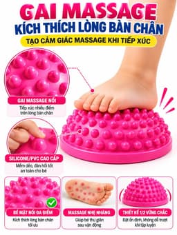 Cầu gai massage chân hỗ trợ bàn chân bẹt , Giúp bé vận động, luyện giác quan hoặc mẹ tập Yoga Gym (Tặng Bơm) 2