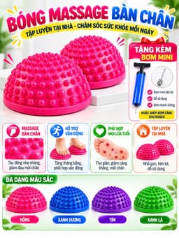 Cầu gai massage chân hỗ trợ bàn chân bẹt , Giúp bé vận động, luyện giác quan hoặc mẹ tập Yoga Gym (Tặng Bơm) 9