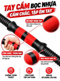 Bộ Thanh Đòn Tạ Tay 40cm/50cm – Tay Cầm Tạ Lắp Tạ Đĩa Tập Gym, Tập Tay, Vai, Ngực Tại Nhà 7