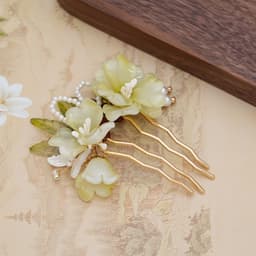 Trâm Cài Tóc Hoa Ngọc Xanh Thanh Nhã – Đính Ngọc Trai & Bướm, Phụ Kiện Búi Tóc Cổ Trang Sang Trọng 4