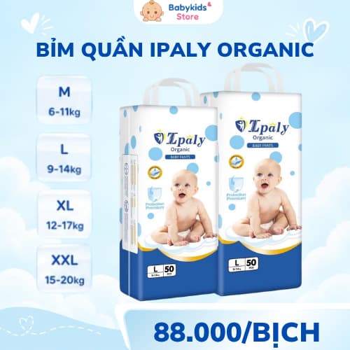 (Rẻ Vô Địch) Bỉm Trẻ Em Ipaly Organic Thấm Hút Nhanh Chóng An Toàn Cho Da Mềm Mại Không Hăm