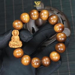 Vòng Gỗ Bách Xanh Hạt Tròn Mix Charm Mặt Phật Quan Âm - Size 8/10/12/14/16mm | Vua Vòng Gỗ 7