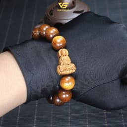 Vòng Gỗ Bách Xanh Hạt Tròn Mix Charm Mặt Phật Quan Âm - Size 8/10/12/14/16mm | Vua Vòng Gỗ 5