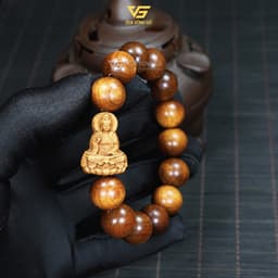 Vòng Gỗ Bách Xanh Hạt Tròn Mix Charm Mặt Phật Quan Âm - Size 8/10/12/14/16mm | Vua Vòng Gỗ 8
