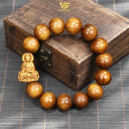Vòng Gỗ Bách Xanh Hạt Tròn Mix Charm Mặt Phật Quan Âm - Size 8/10/12/14/16mm | Vua Vòng Gỗ 1