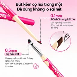 Bút kẻ mắt Gel hai đầu ROCKSWEET 2in1 - lên màu rõ, sống động, chống nhòe, giữ nét lâu trôi, dễ tạo mọi hình mắt 4