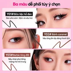 Bút kẻ mắt Gel hai đầu ROCKSWEET 2in1 - lên màu rõ, sống động, chống nhòe, giữ nét lâu trôi, dễ tạo mọi hình mắt 7