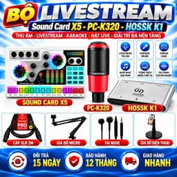 Bộ Livestream X5 + PC-K320 + K1 - Combo Thu Âm, Hát Live, Karaoke Online Kèm Đầy Đủ Phụ Kiện 1