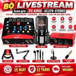 Combo Livestream ICON Upod Pro + PC-K850 + NMC-AUDIO SC379-STEREO, Bộ Thu Âm Livestream Karaoke Hát Live Kèm Phụ Kiện 1
