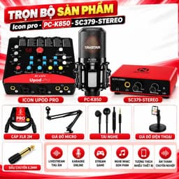 Combo Livestream ICON Upod Pro + PC-K850 + NMC-AUDIO SC379-STEREO, Bộ Thu Âm Livestream Karaoke Hát Live Kèm Phụ Kiện 2