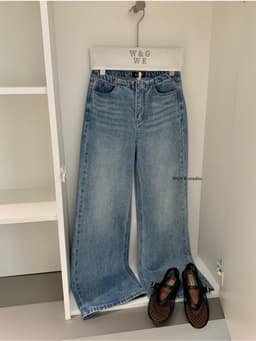 ENEN Quần Jean Nữ Ống Rộng Cạp Cao – Quần Bò Nữ Xanh Nhạt, Tôn Dáng, Không Lộ Hông 9619 4
