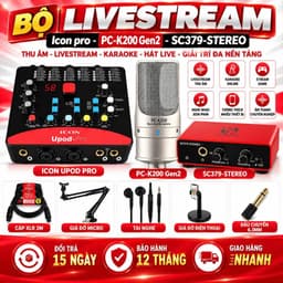 Bộ Livestream ICON Upod Pro + Micro PC-K200 Gen2 + NMC-AUDIO SC379-Stereo, Combo Thu Âm Livestream Karaoke Hát Live 1