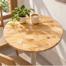 Mặt Bàn Tròn Gỗ Cao Su Ghép Đường Kính 60cm ( phủ keo 2 mặt )  ,Dày 18mm 4
