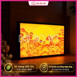 Đèn Tranh Trang Trí Bàn Thờ In Hình Hoa Sen Trang Trí Bàn Thờ Phật, Gia Tiên – Tranh Thờ Nhiều Kích Thước 3