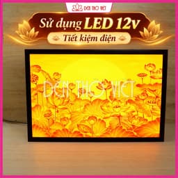 Đèn Tranh Trang Trí Bàn Thờ In Hình Hoa Sen Trang Trí Bàn Thờ Phật, Gia Tiên – Tranh Thờ Nhiều Kích Thước 6