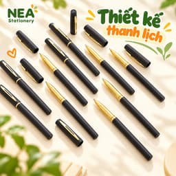 Bút gel 0.5/0.7/1.0mm mực đen hộp 12 cây – Ghi chép học tập, làm bài và sử dụng văn phòng 3