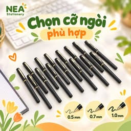 Bút gel 0.5/0.7/1.0mm mực đen hộp 12 cây – Ghi chép học tập, làm bài và sử dụng văn phòng 6