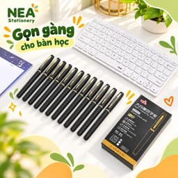 Bút gel 0.5/0.7/1.0mm mực đen hộp 12 cây – Ghi chép học tập, làm bài và sử dụng văn phòng 2