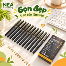 Bút gel 0.5/0.7/1.0mm mực đen hộp 12 cây – Ghi chép học tập, làm bài và sử dụng văn phòng 9