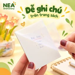 Giấy nhớ Sticky Note trong suốt 7×9.5cm, 7.5×7.5cm – Chọn hồng hoặc trắng, ghi chú học tập 2