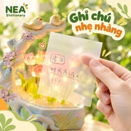 Giấy nhớ Sticky Note trong suốt 7×9.5cm, 7.5×7.5cm – Chọn hồng hoặc trắng, ghi chú học tập 4