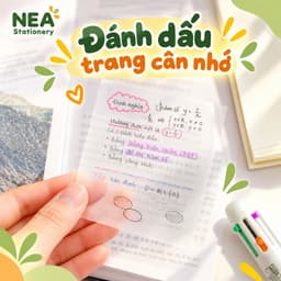 Giấy nhớ Sticky Note trong suốt 7×9.5cm, 7.5×7.5cm – Chọn hồng hoặc trắng, ghi chú học tập 7